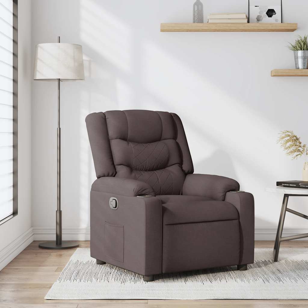 Fauteuil inclinable Marron foncé Tissu - XIOS