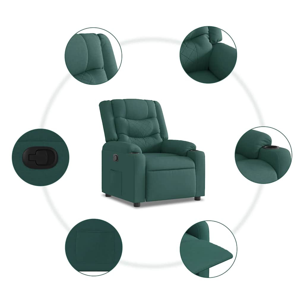 Fauteuil inclinable Vert foncé Tissu - XIOS