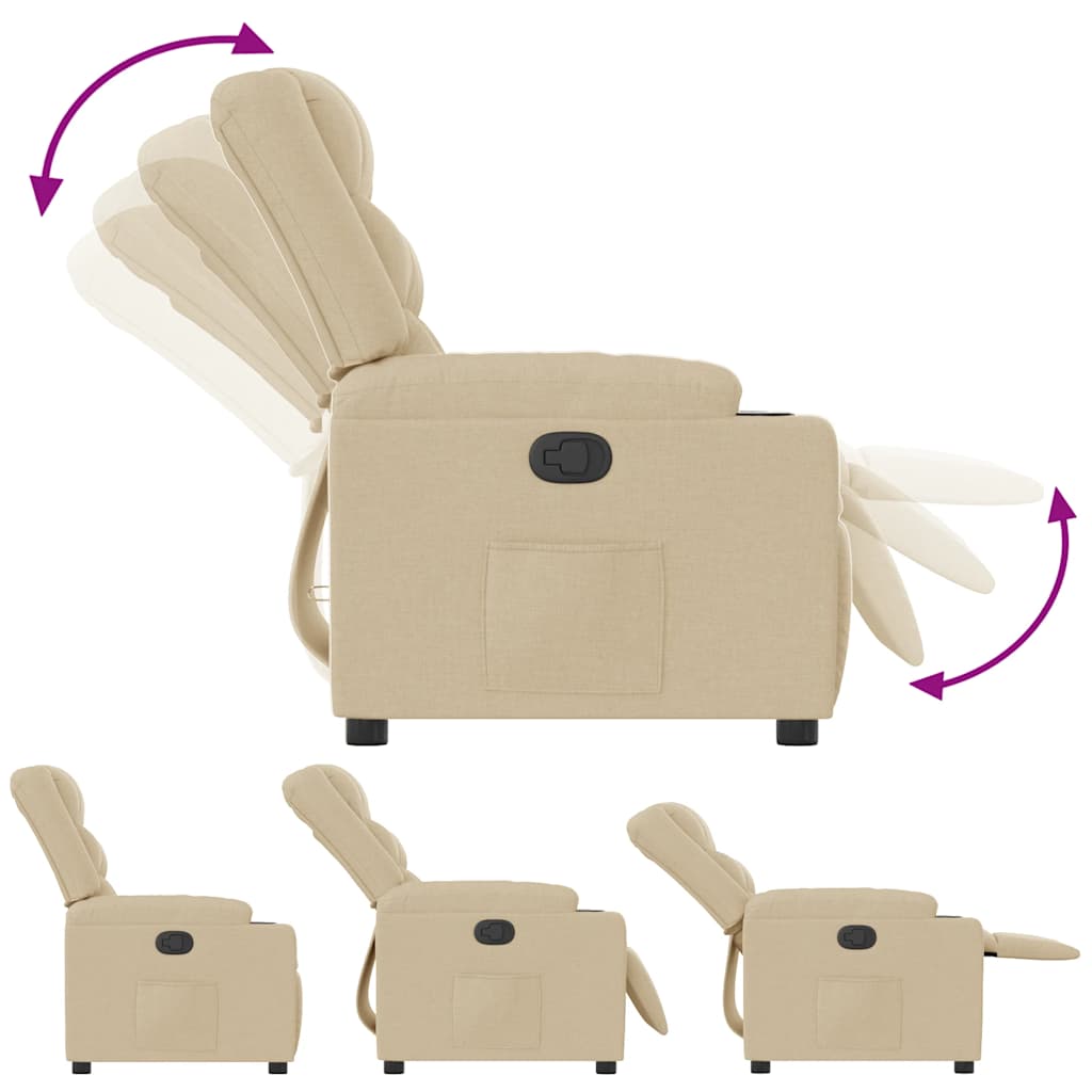 Fauteuil inclinable Crème Tissu - XIOS