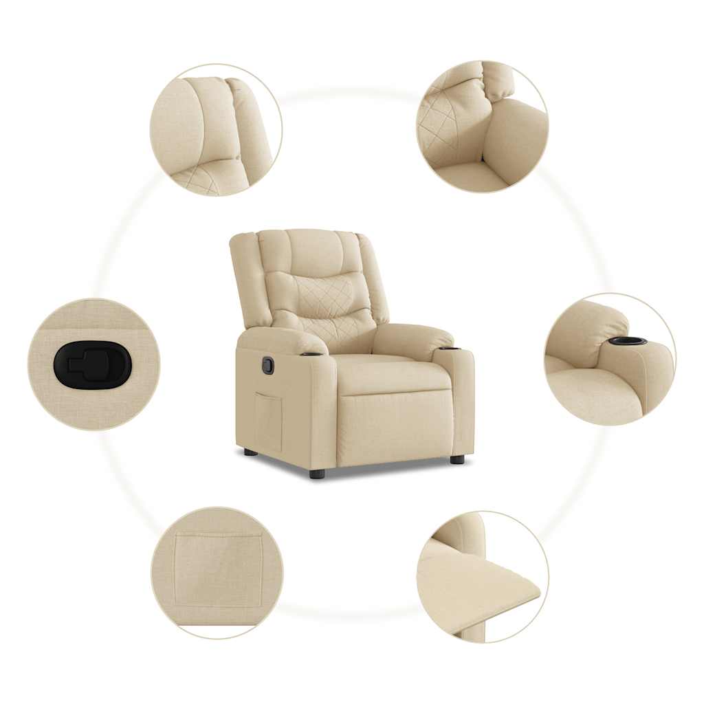 Fauteuil inclinable Crème Tissu - XIOS