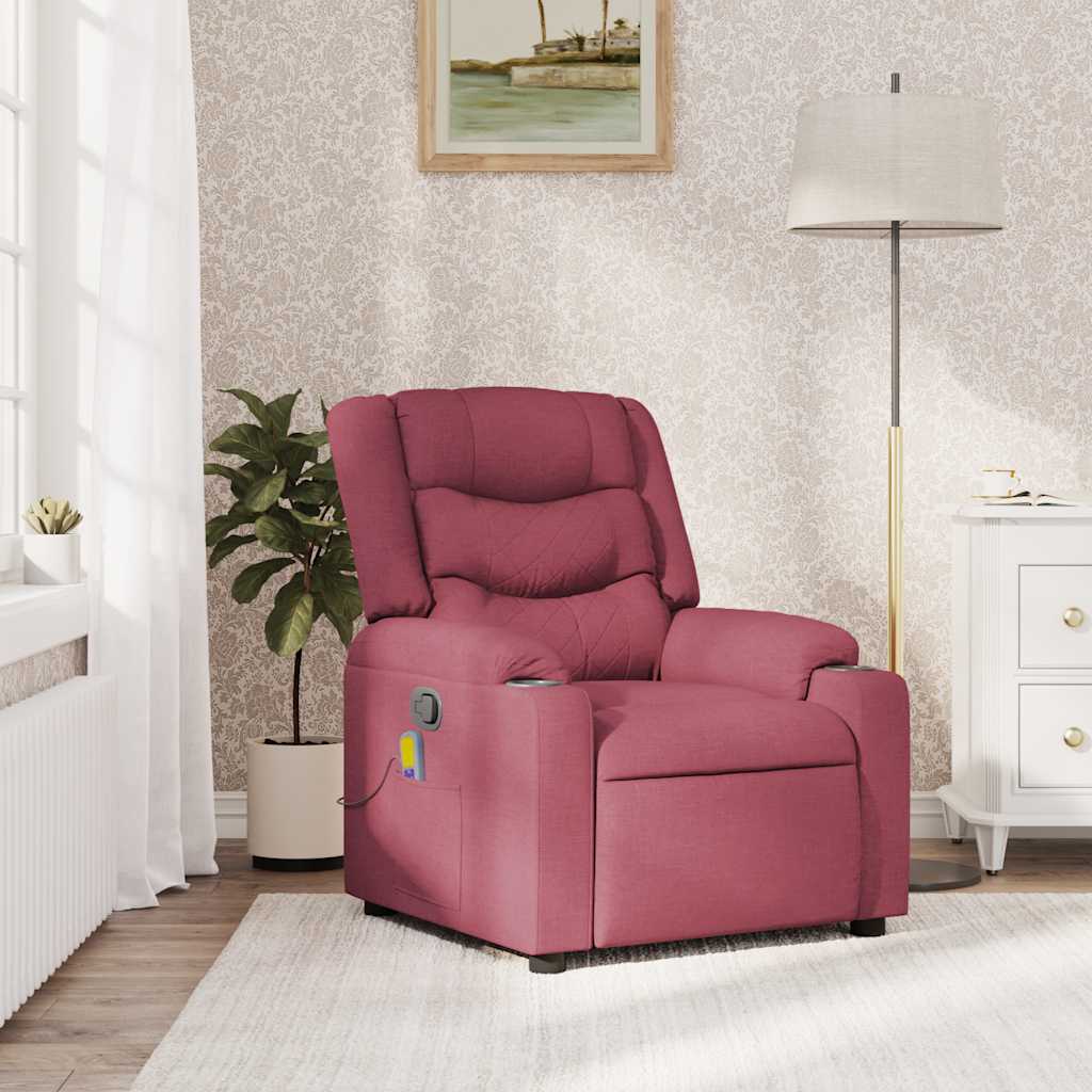Fauteuil de massage inclinable Rouge bordeaux Tissu - XIOS