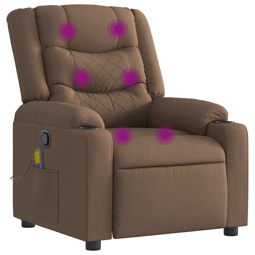 Fauteuil de massage inclinable Marron Tissu - XIOS