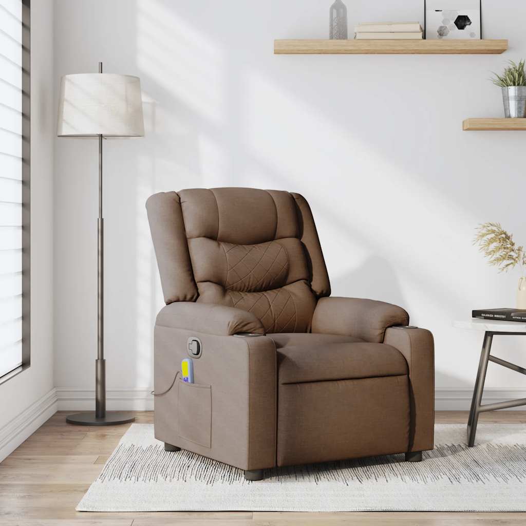Fauteuil de massage inclinable Marron Tissu - XIOS