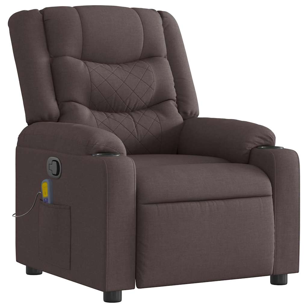 Fauteuil de massage inclinable Marron foncé Tissu - XIOS