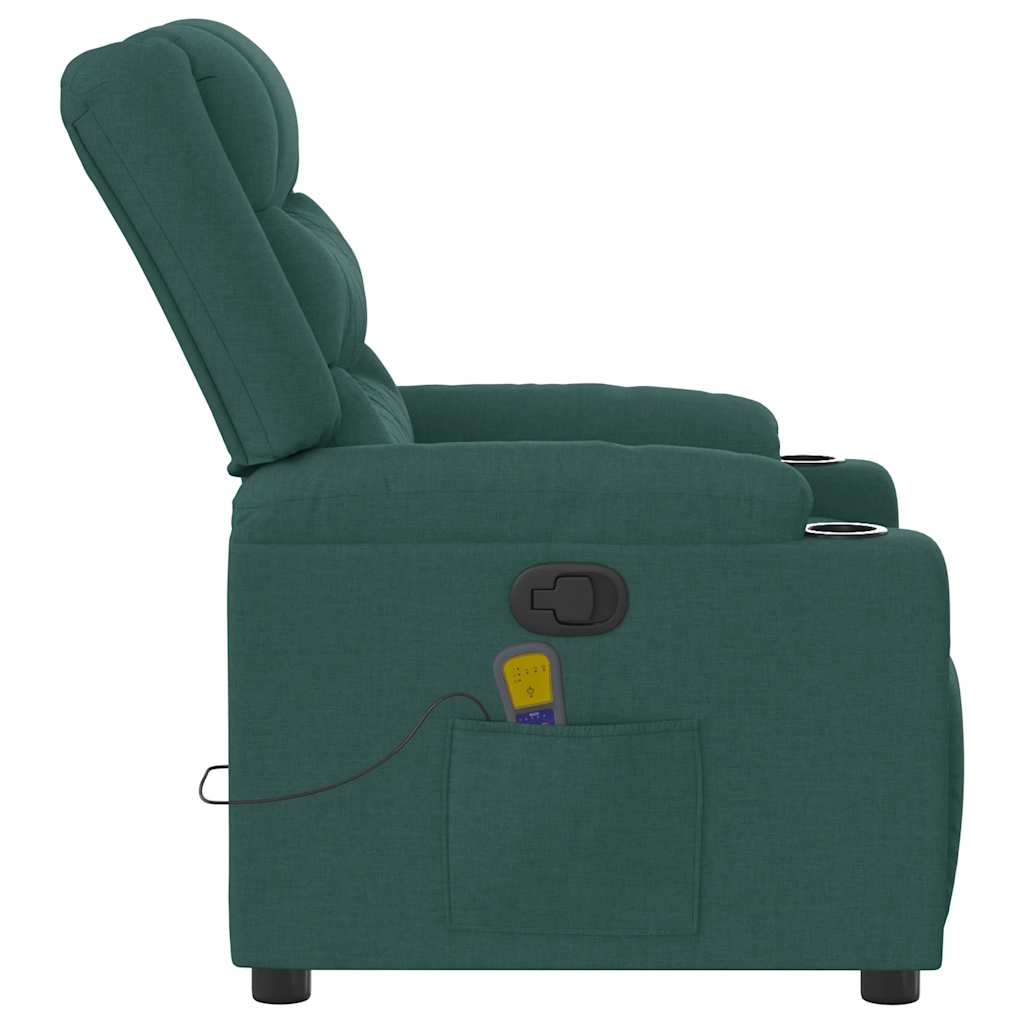 Fauteuil de massage inclinable Vert foncé Tissu - XIOS