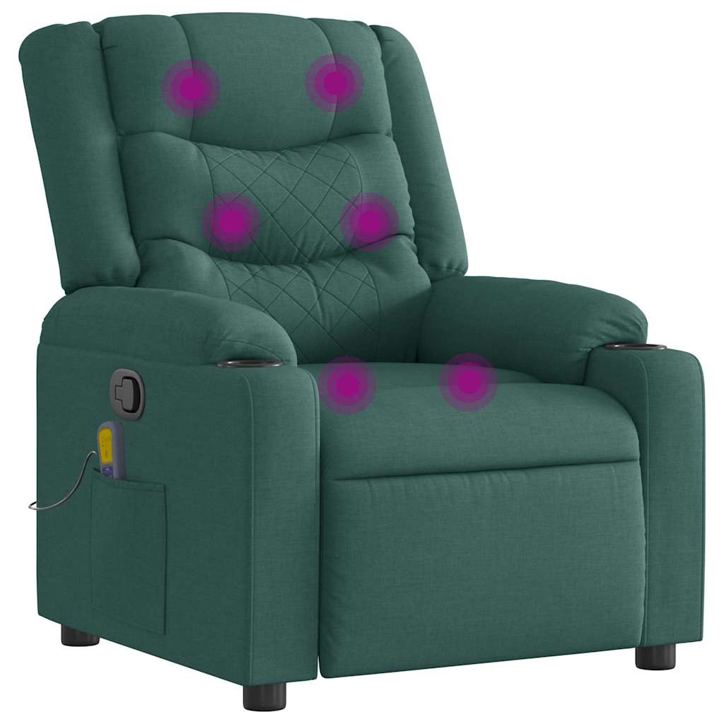 Fauteuil de massage inclinable Vert foncé Tissu - XIOS