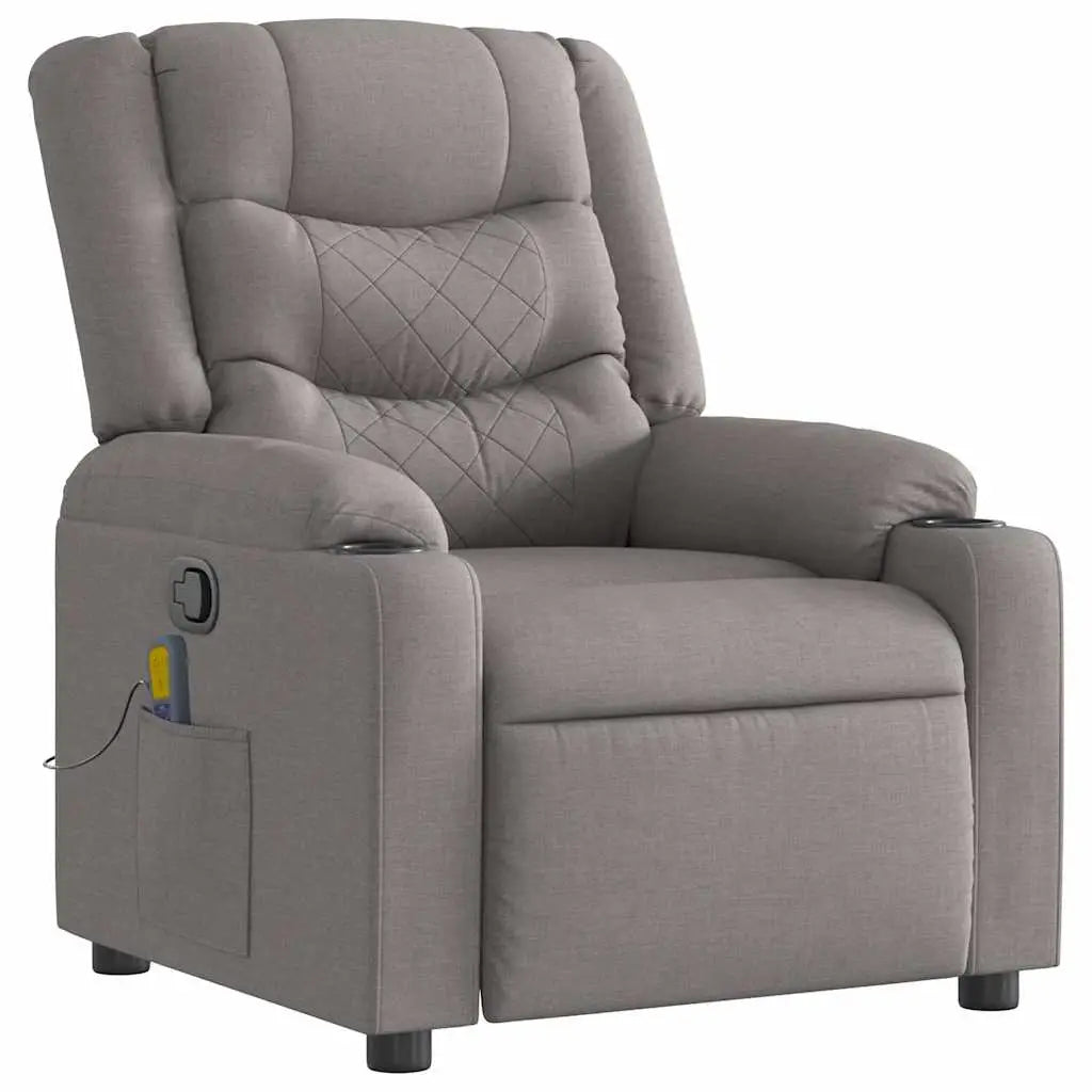 Fauteuil de massage inclinable Taupe Tissu - XIOS