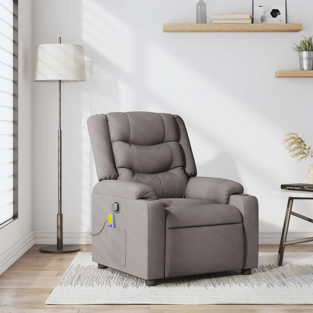 Fauteuil de massage inclinable Taupe Tissu - XIOS