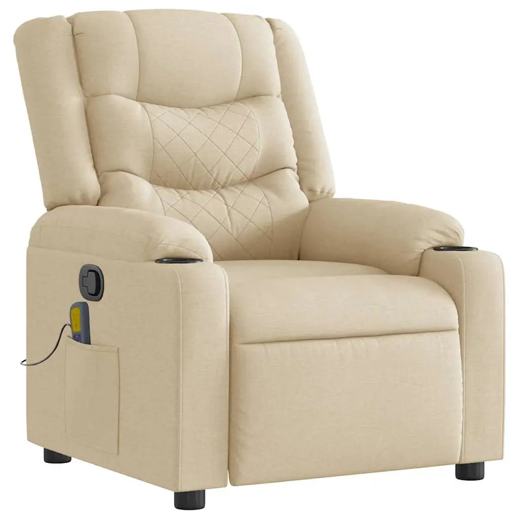 Fauteuil de massage inclinable Crème Tissu - XIOS