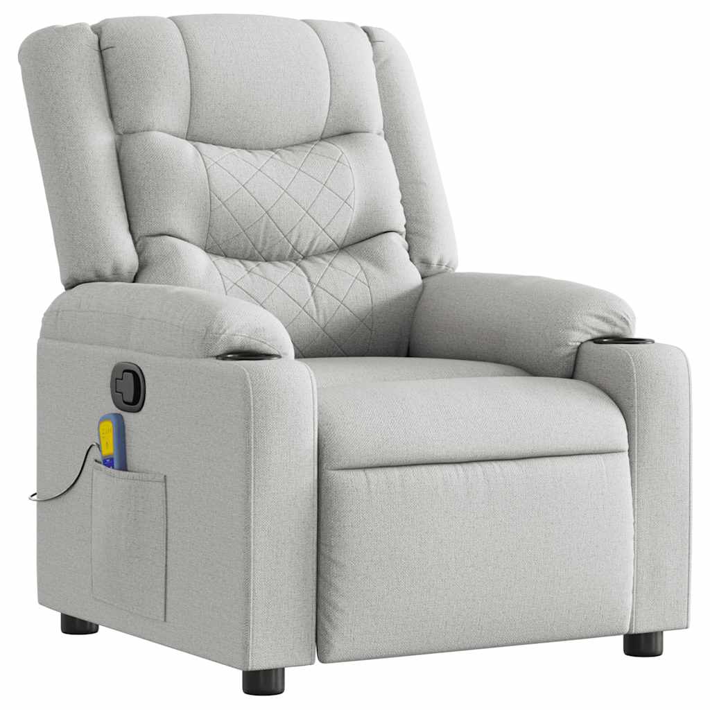 Fauteuil de massage inclinable gris nuage tissu - XIOS