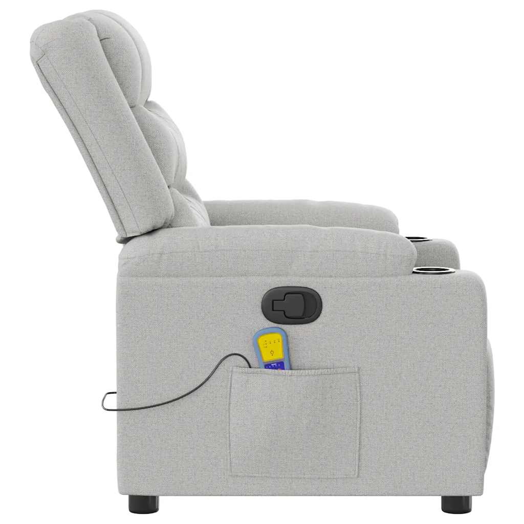 Fauteuil de massage inclinable gris nuage tissu