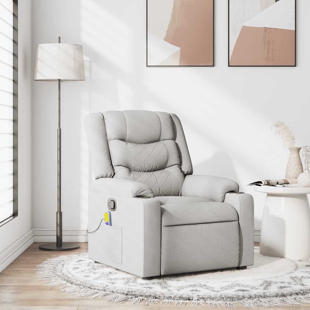 Fauteuil de massage inclinable gris nuage tissu - XIOS