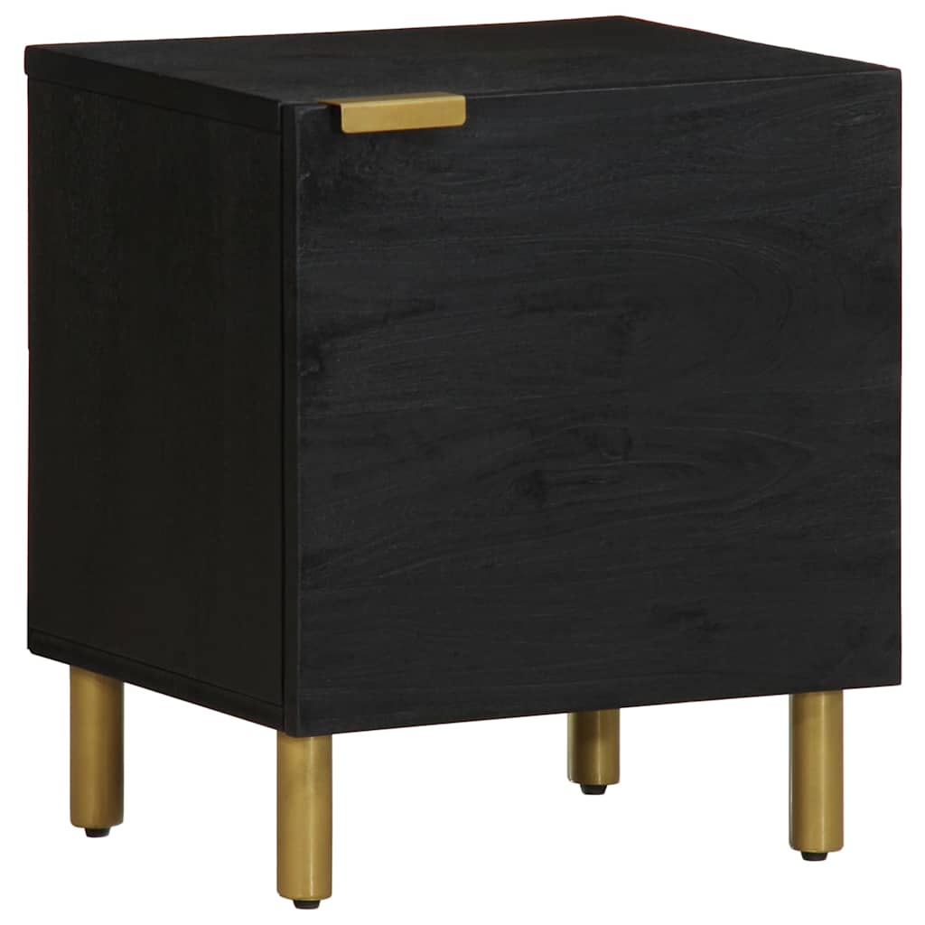 Tables de chevet 2 pcs noir 40x33x46 cm bois de manguier solide - XIOS