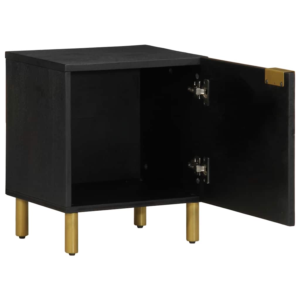 Tables de chevet 2 pcs noir 40x33x46 cm bois de manguier solide - XIOS