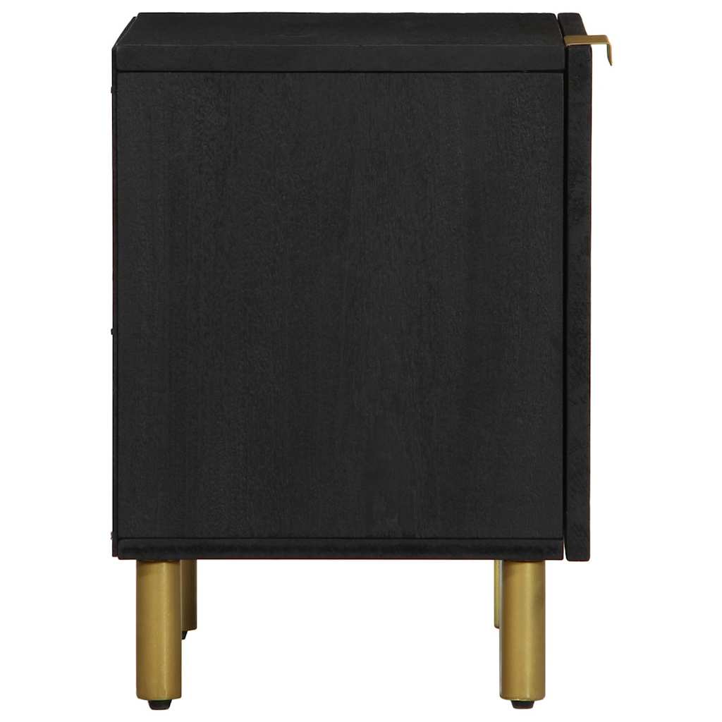 Tables de chevet 2 pcs noir 40x33x46 cm bois de manguier solide - XIOS