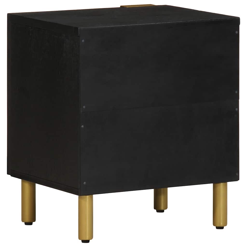 Tables de chevet 2 pcs noir 40x33x46 cm bois de manguier solide - XIOS