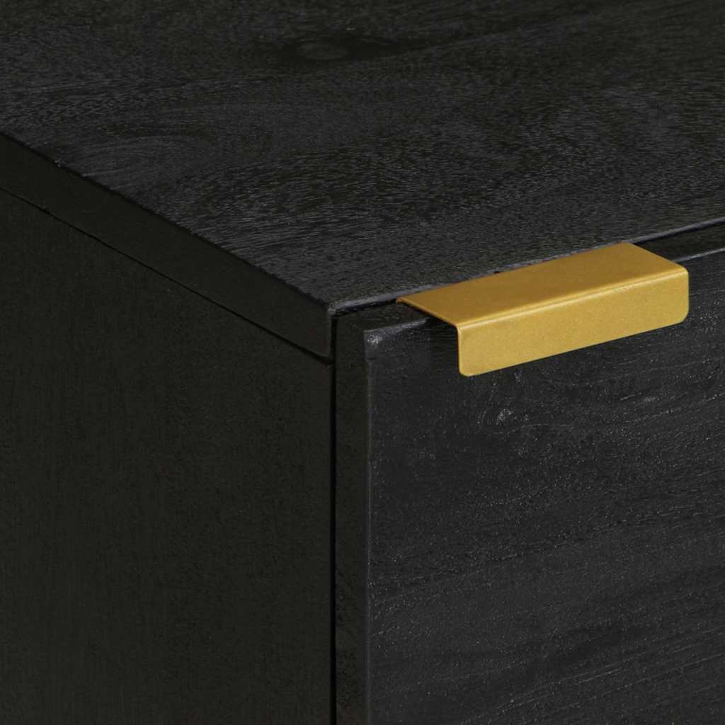 Tables de chevet 2 pcs noir 40x33x46 cm bois de manguier solide - XIOS
