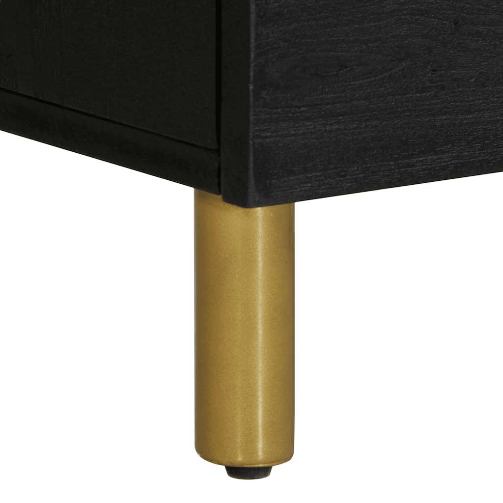 Tables de chevet 2 pcs noir 40x33x46 cm bois de manguier solide - XIOS