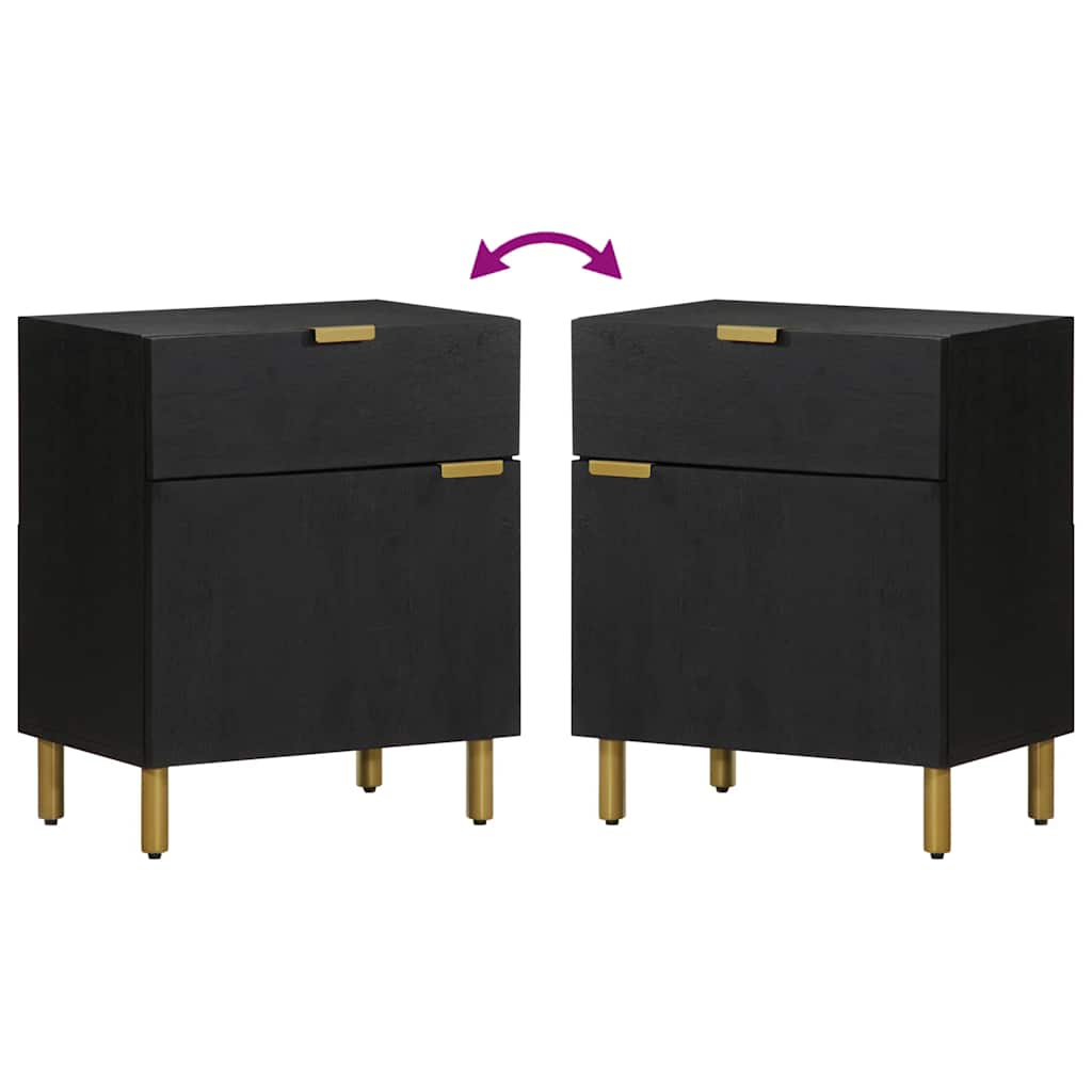 Table de chevet noir 50x33x60 cm bois d'ingénierie - XIOS