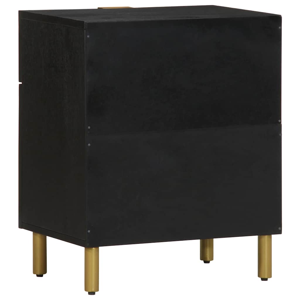 Table de chevet noir 50x33x60 cm bois d'ingénierie - XIOS