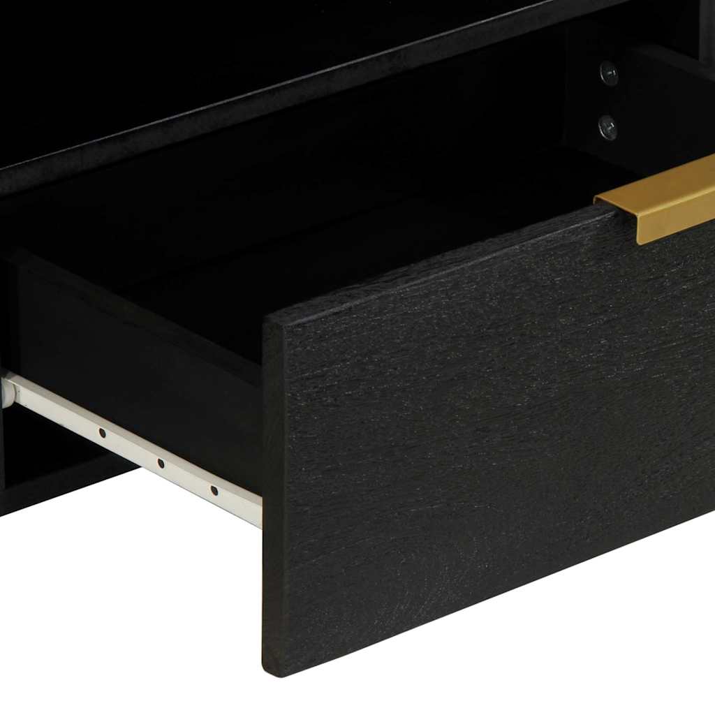 Meuble TV noir 80x33x46 cm bois d'ingénierie - XIOS