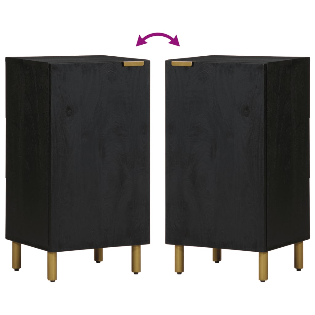 Buffet noir 40x33x75 cm bois d'ingénierie - XIOS