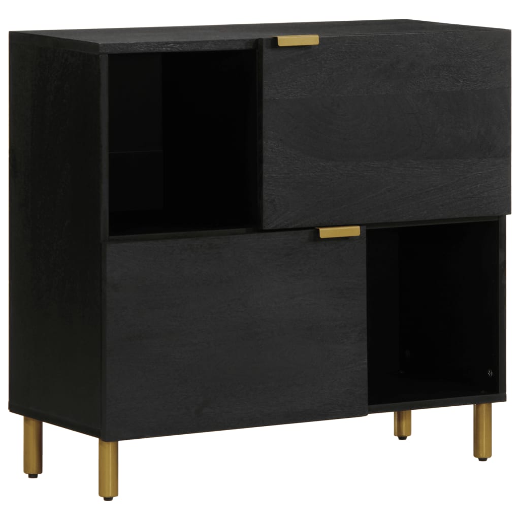 Buffet noir 80x33x75 cm bois d'ingénierie - XIOS