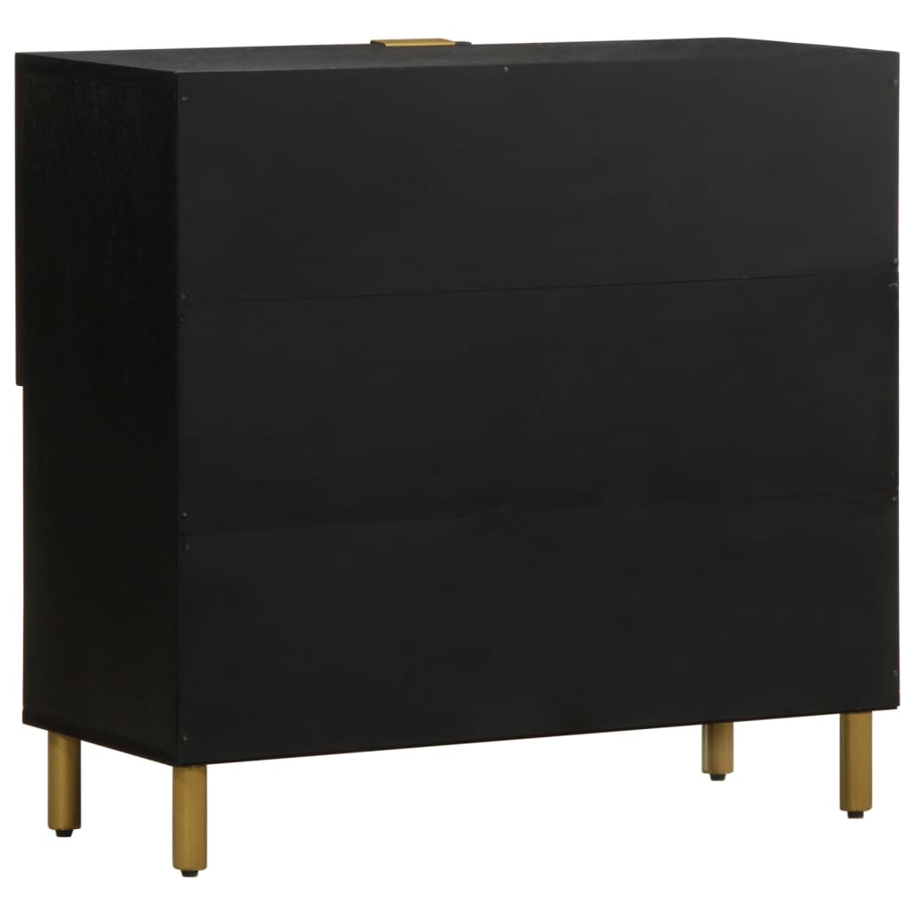 Buffet noir 80x33x75 cm bois d'ingénierie - XIOS