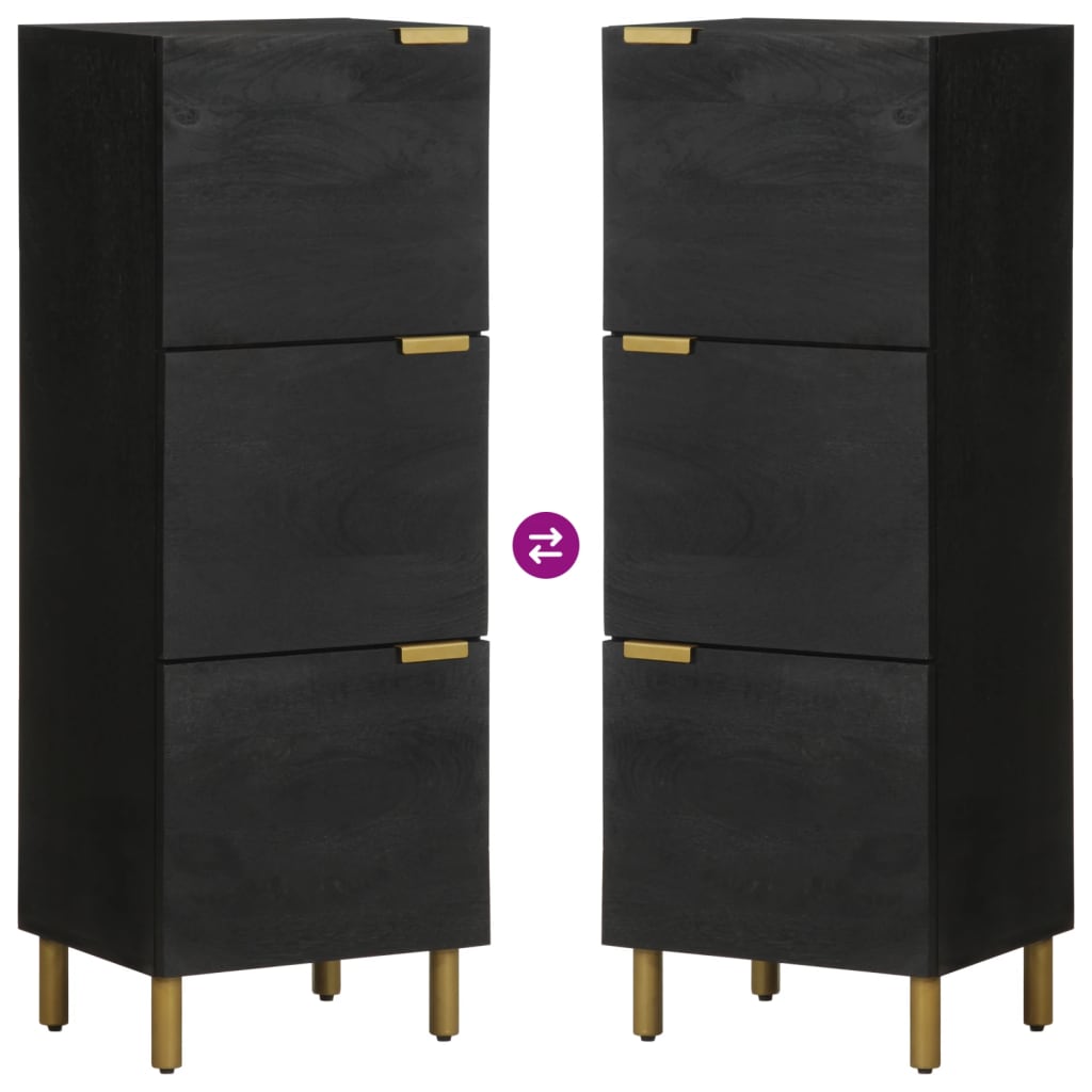 Buffet noir 40x33x110 cm bois d'ingénierie - XIOS