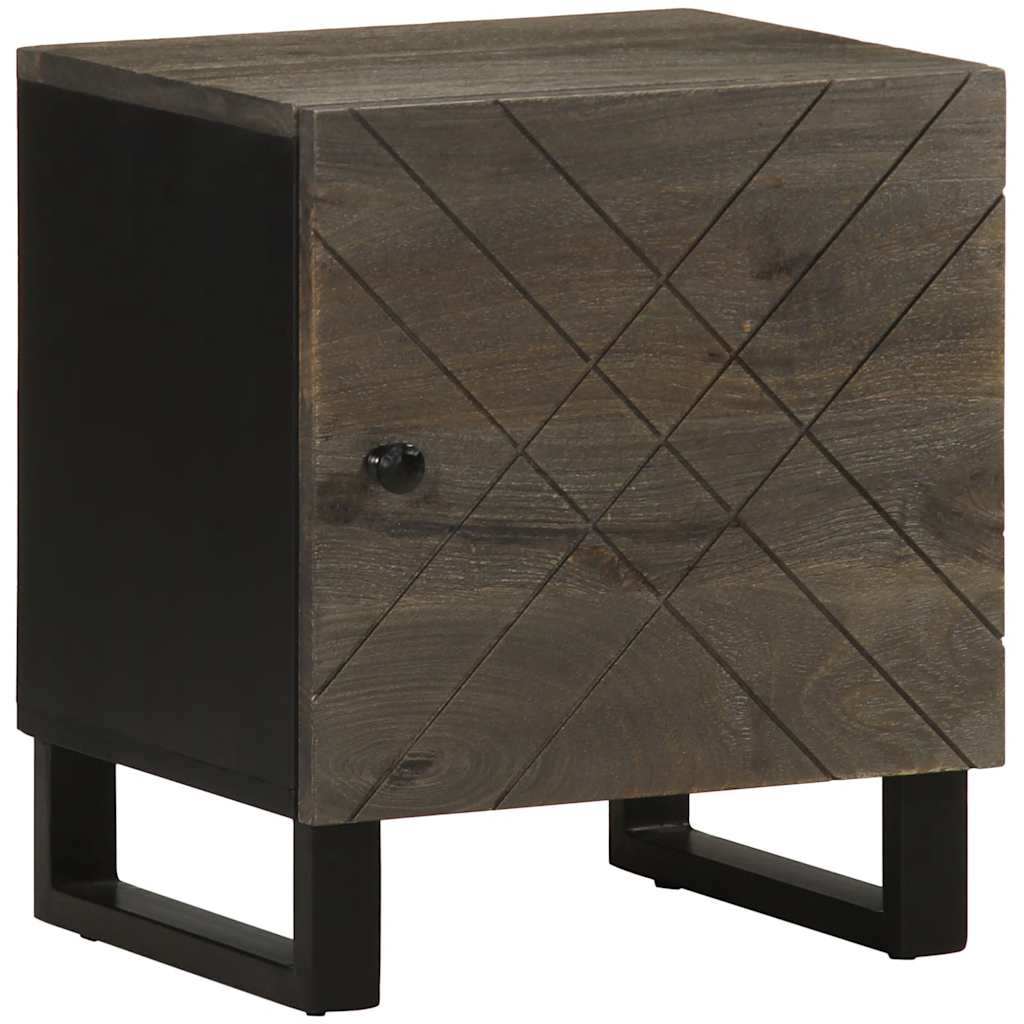 Table de chevet noir 40x33x46 cm bois de manguier solide - XIOS