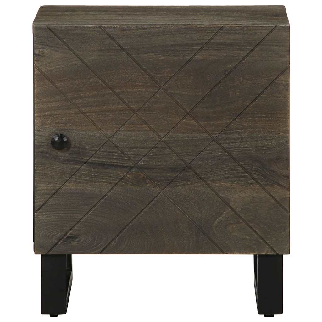 Table de chevet noir 40x33x46 cm bois de manguier solide - XIOS