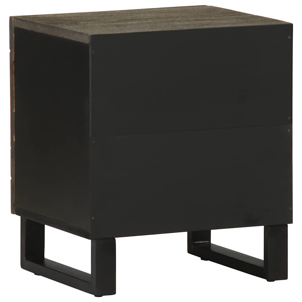 Table de chevet noir 40x33x46 cm bois de manguier solide - XIOS