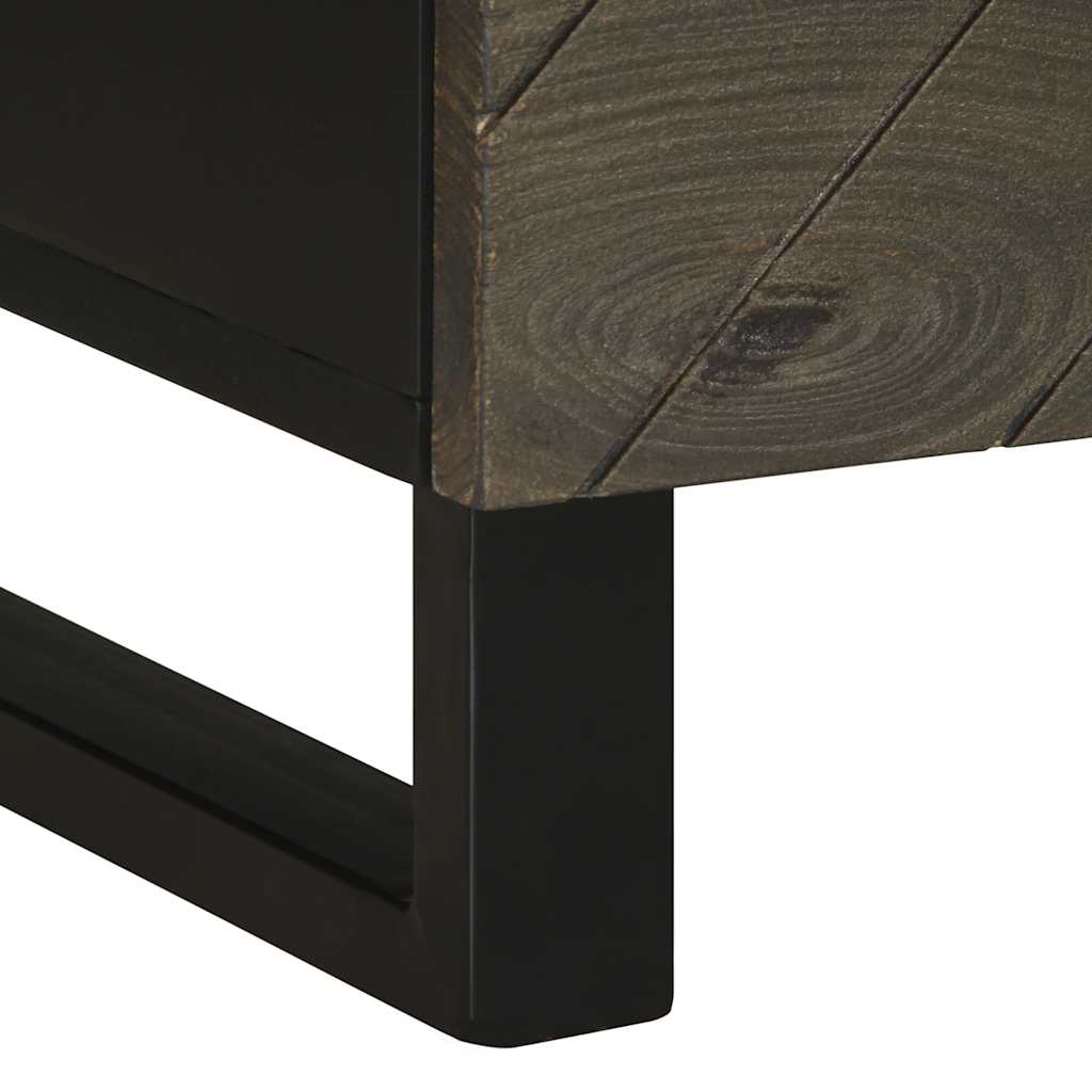 Table de chevet noir 40x33x46 cm bois de manguier solide - XIOS