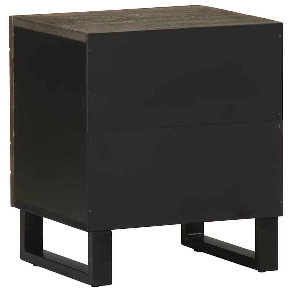 Tables de chevet 2 pcs noir 40x33x46 cm bois de manguier solide - XIOS