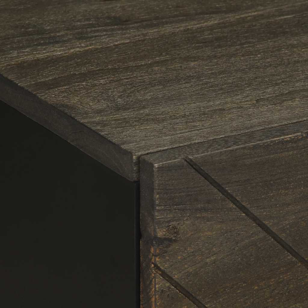 Tables de chevet 2 pcs noir 40x33x46 cm bois de manguier solide - XIOS