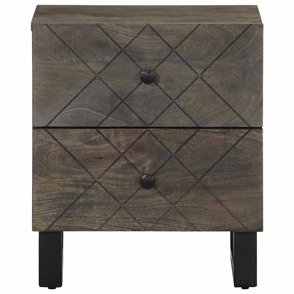Table de chevet noir 40x33x46 cm bois de manguier solide - XIOS