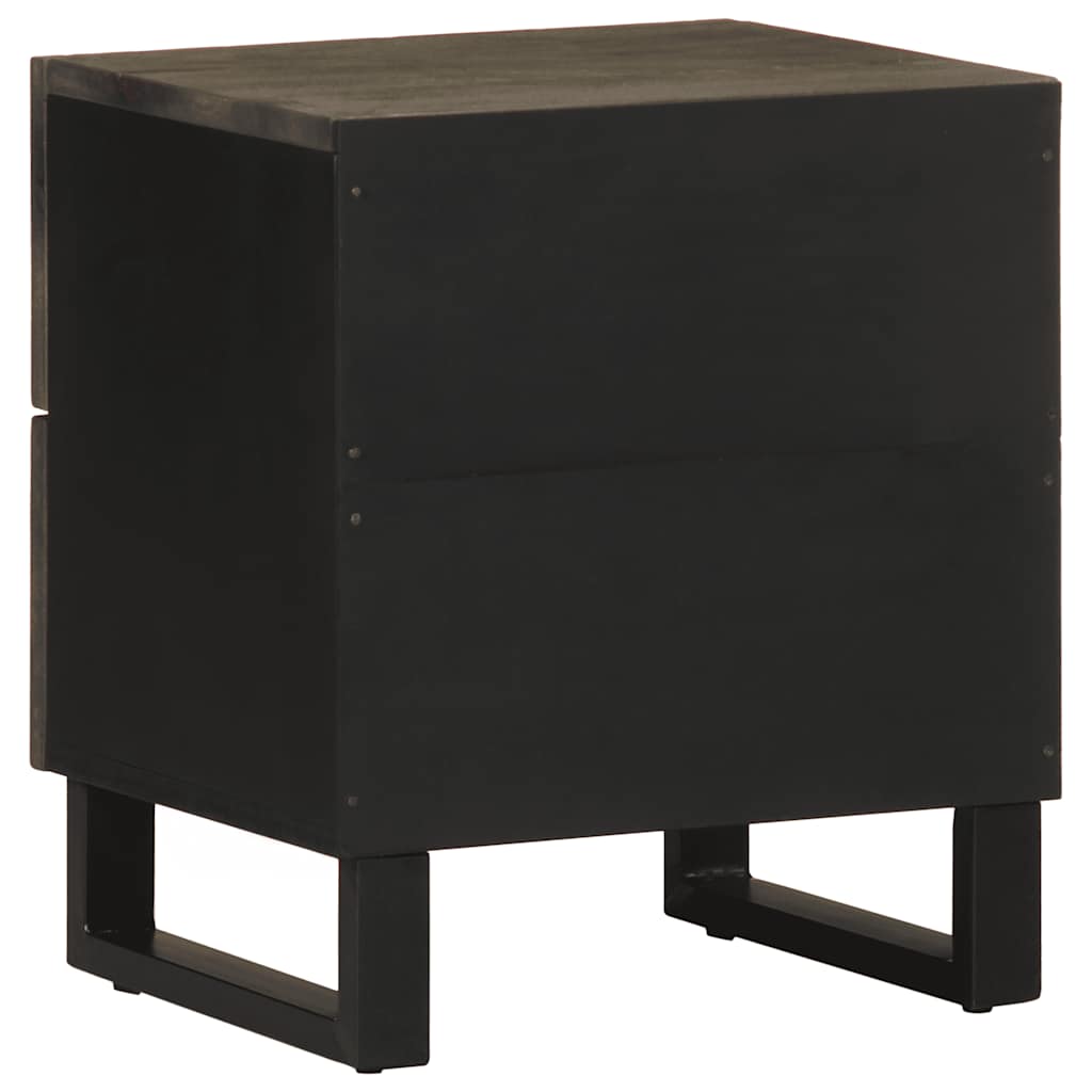Table de chevet noir 40x33x46 cm bois de manguier solide - XIOS