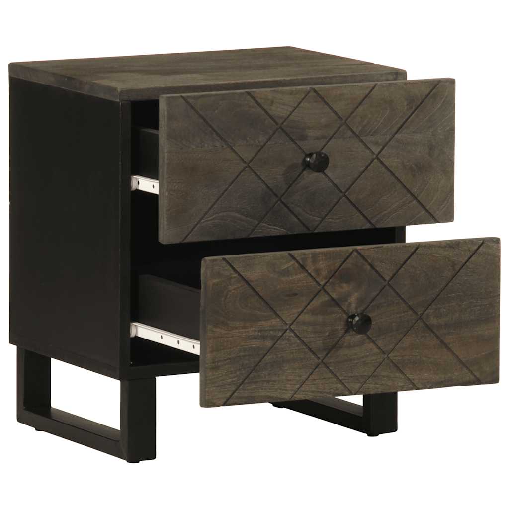 Tables de chevet 2 pcs noir 40x33x46 cm bois de manguier solide - XIOS