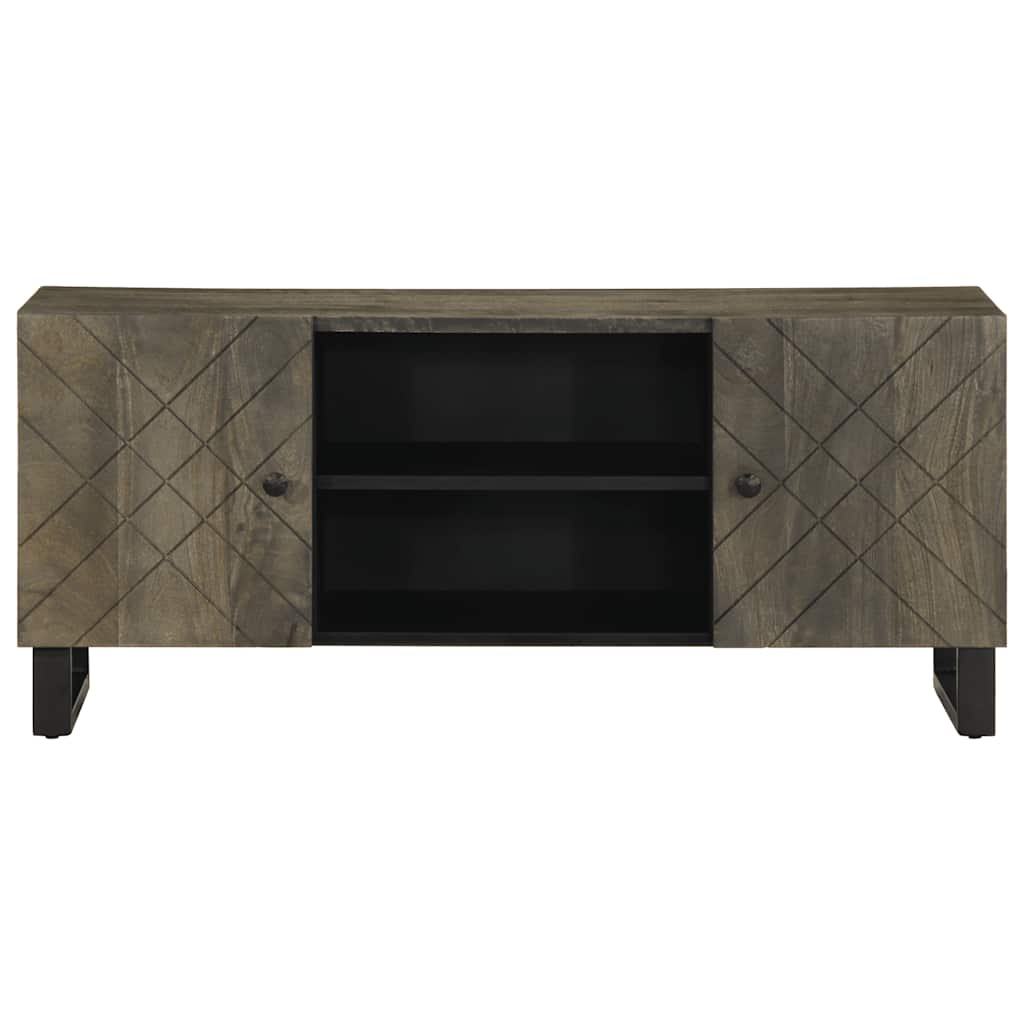 Meuble TV noir 105x33x46 cm bois massif de manguier - XIOS
