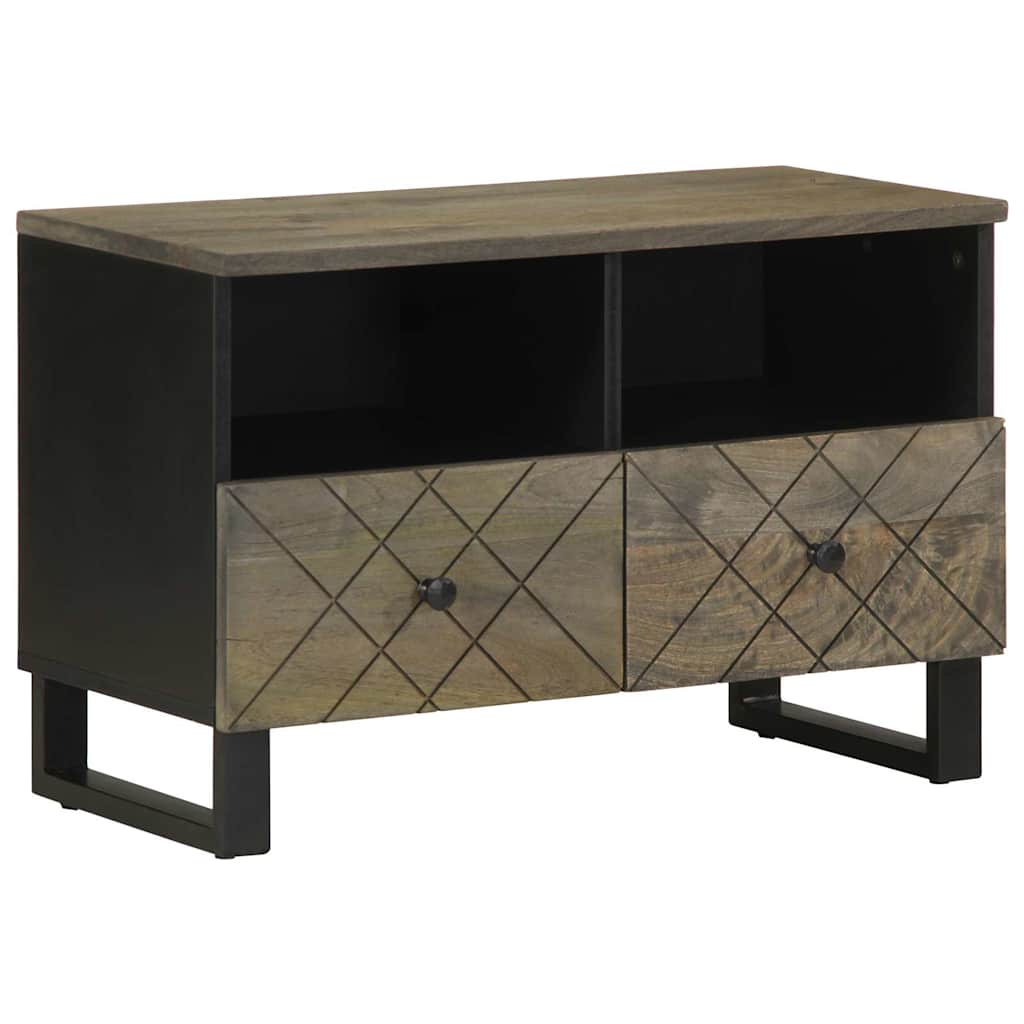 Meuble TV noir 70x33x46 cm bois massif de manguier - XIOS
