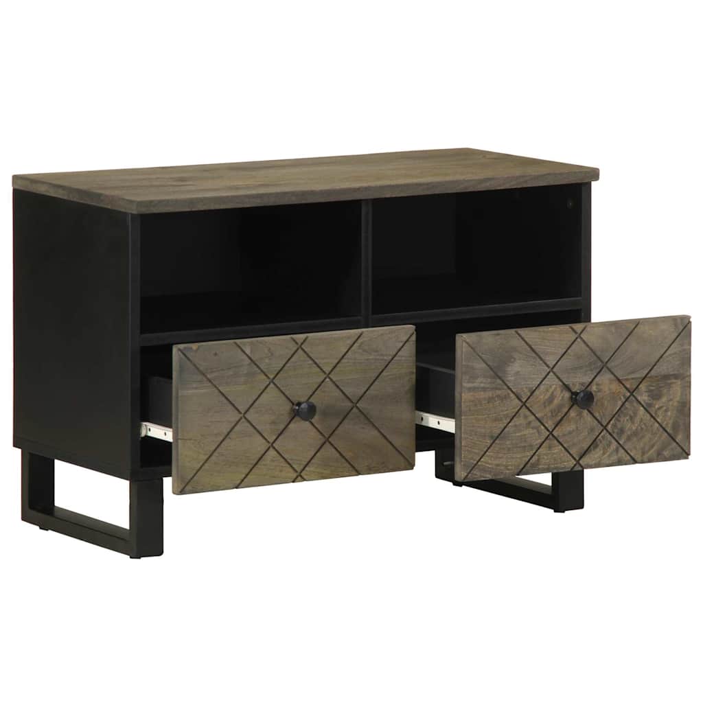 Meuble TV noir 70x33x46 cm bois massif de manguier - XIOS