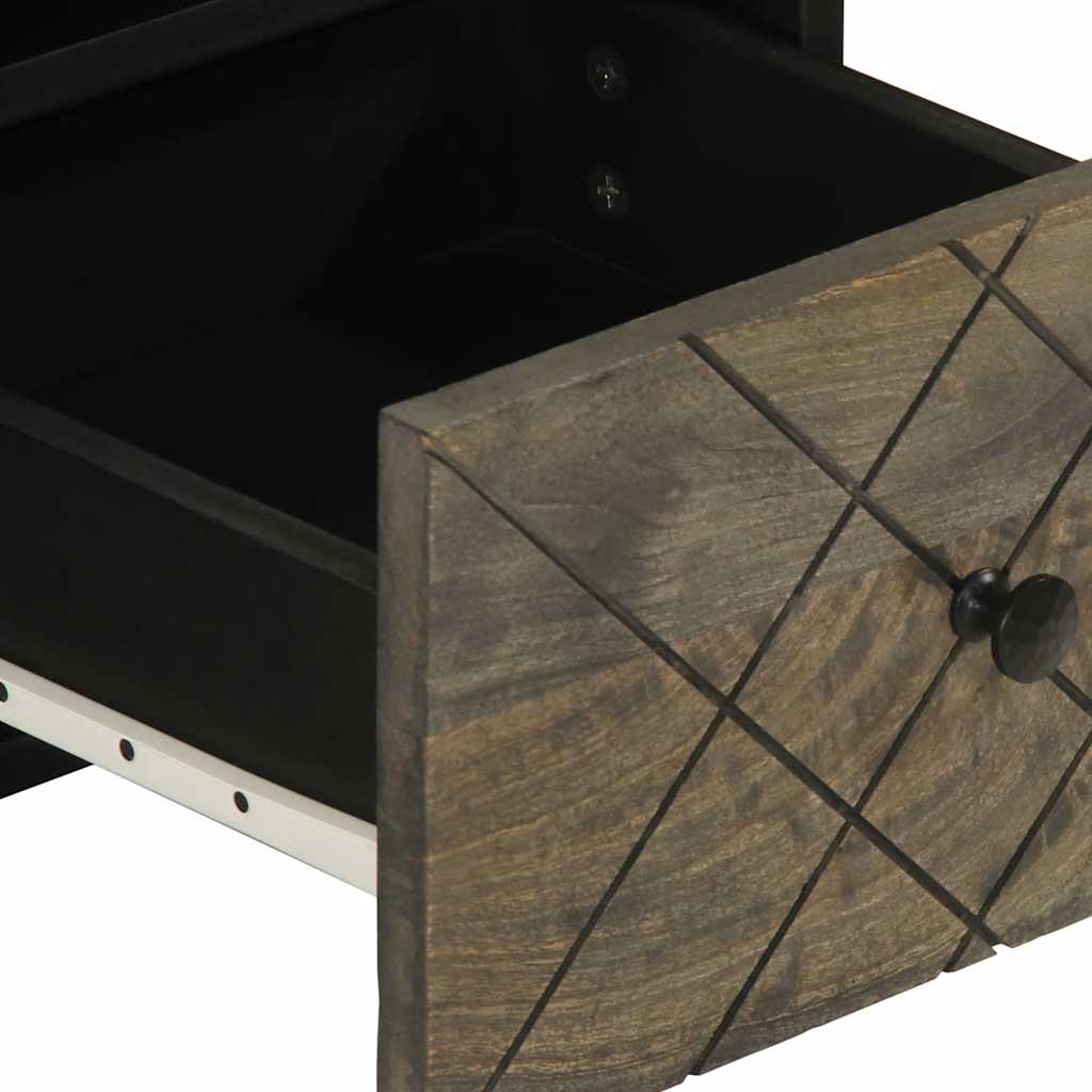 Meuble TV noir 70x33x46 cm bois massif de manguier - XIOS