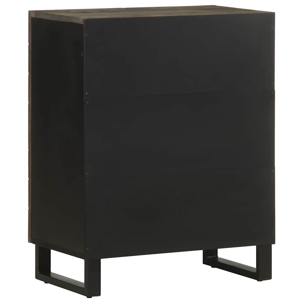 Buffet noir 60x33x75 cm bois massif de manguier - XIOS