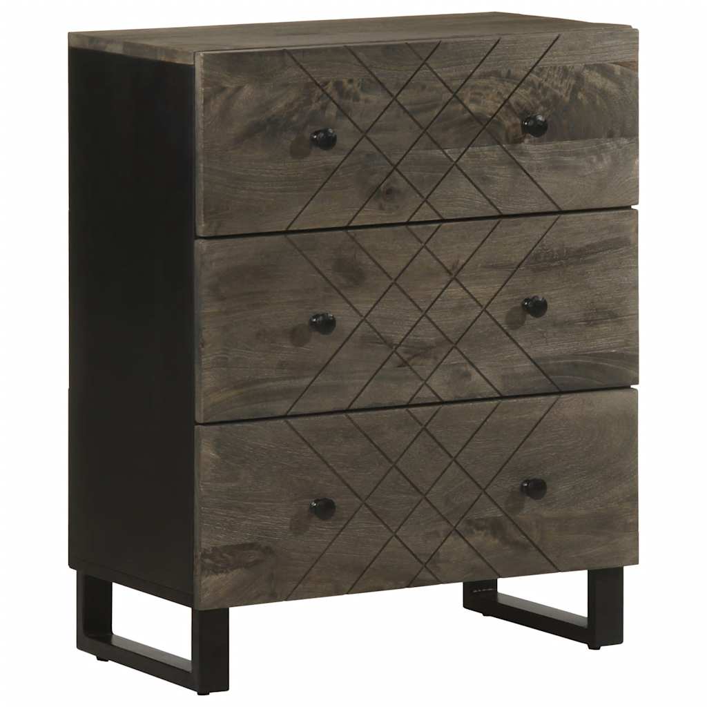 Buffet noir 60x33x75 cm bois massif de manguier - XIOS