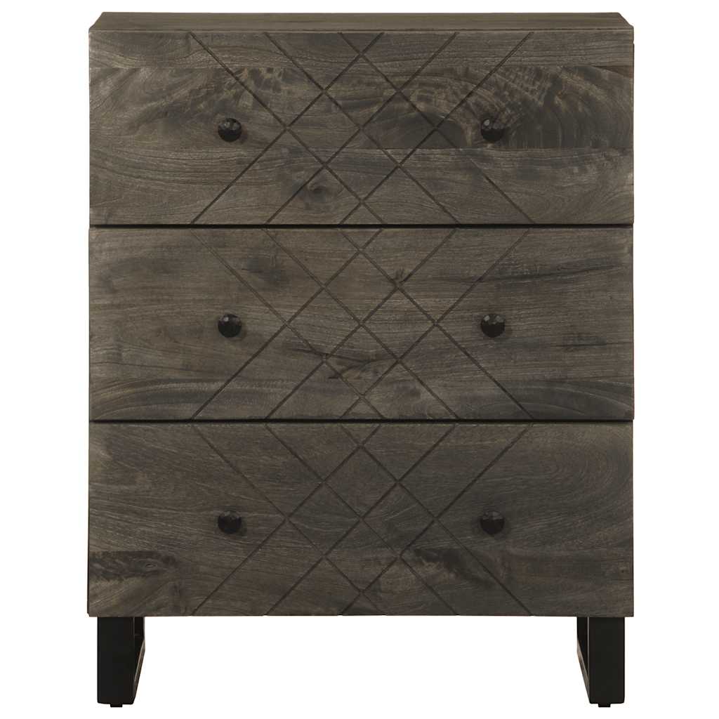 Buffet noir 60x33x75 cm bois massif de manguier - XIOS