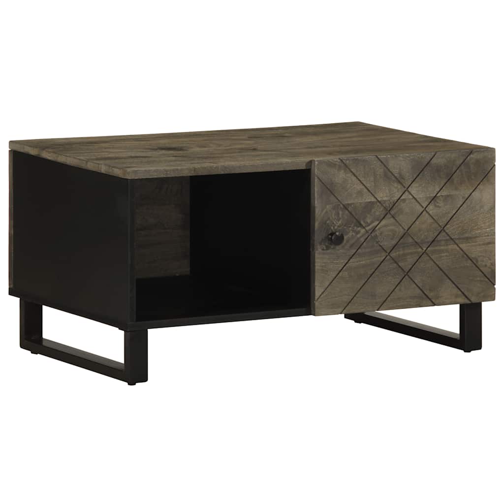 Table basse noir 80x50x40 cm bois massif de manguier - XIOS