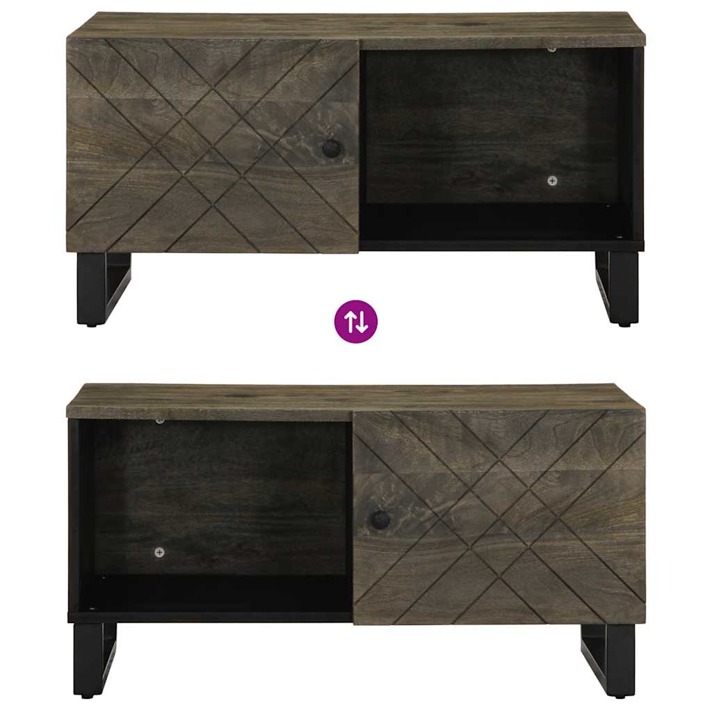 Table basse noir 80x50x40 cm bois massif de manguier - XIOS