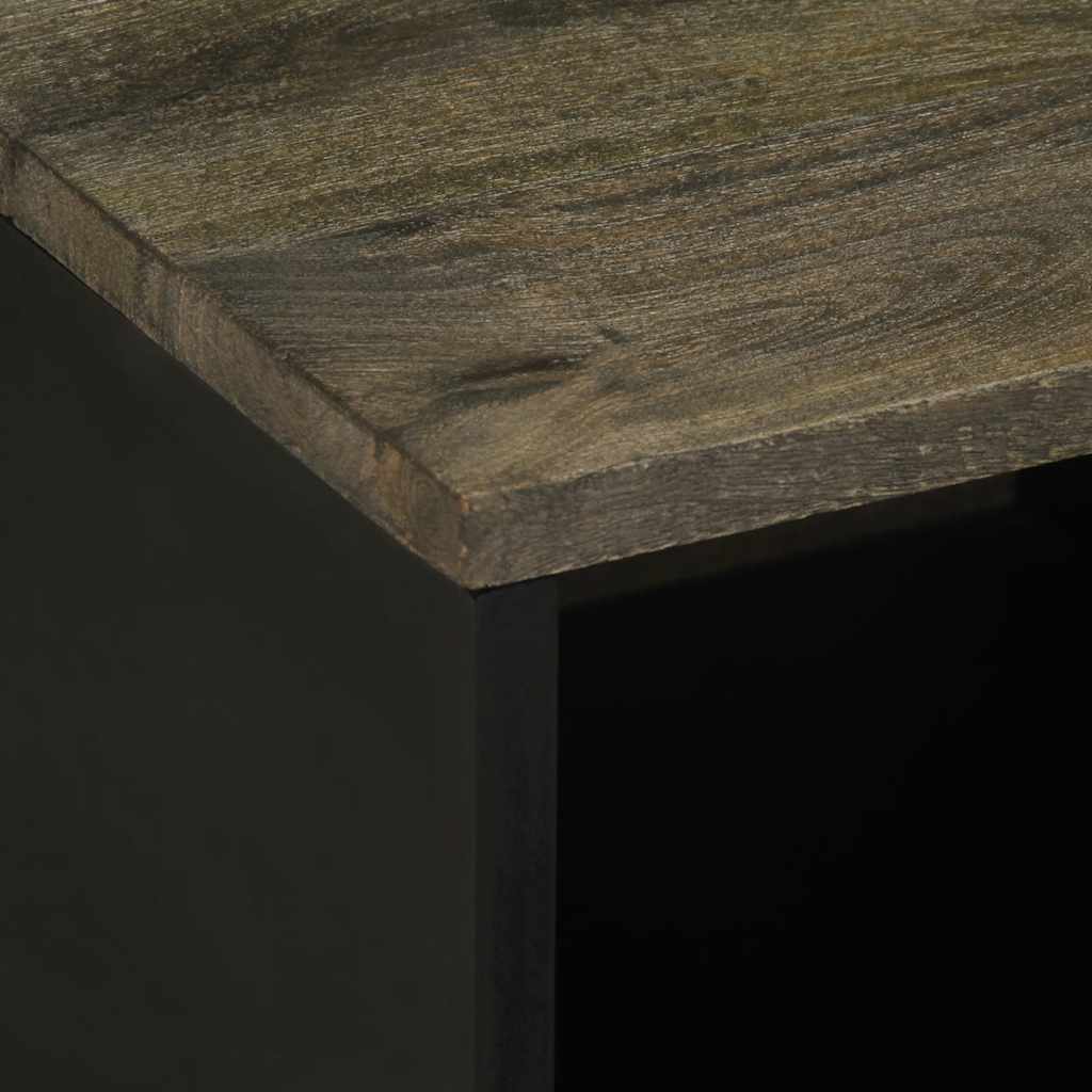 Table basse noir 80x50x40 cm bois massif de manguier - XIOS