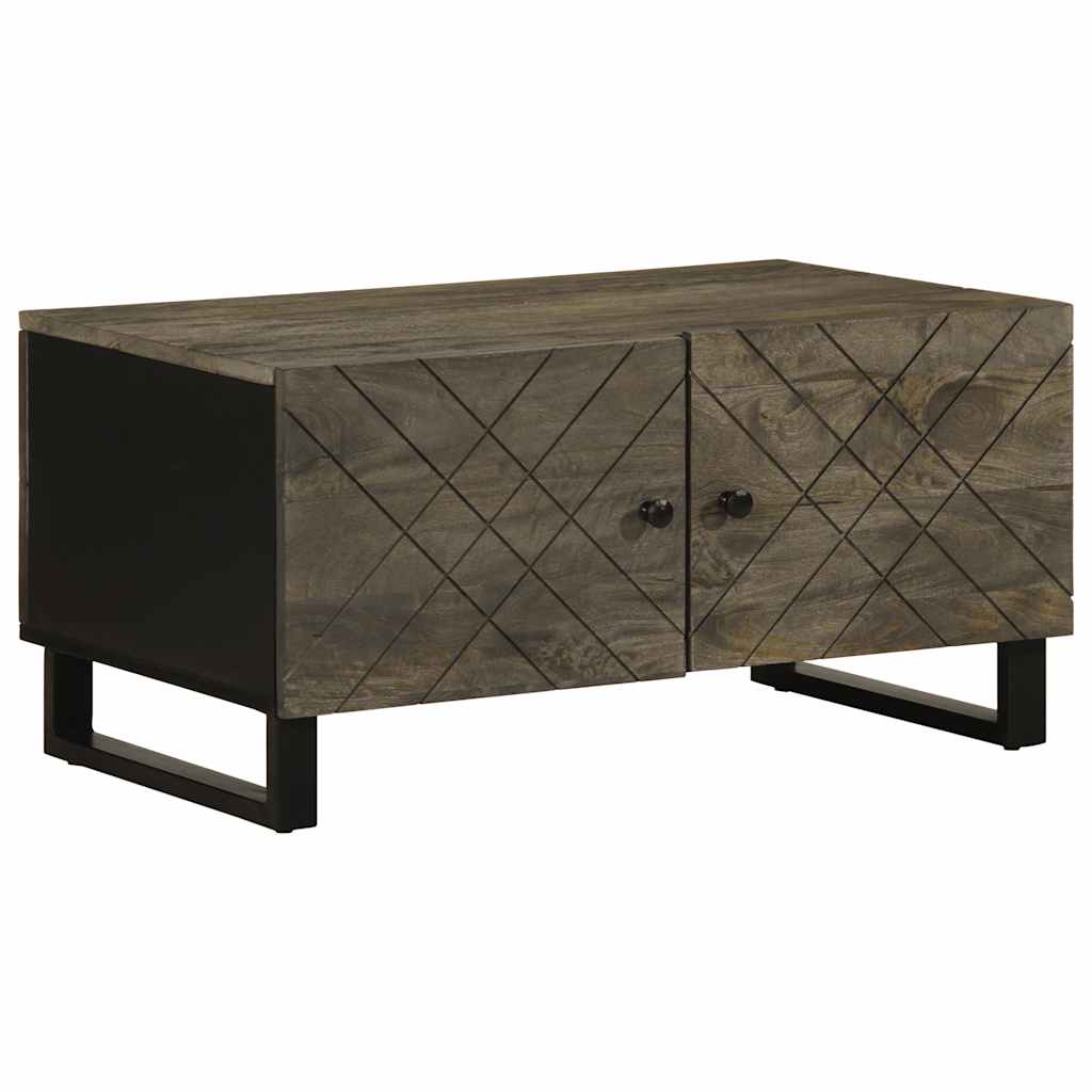 Table basse noir 80x50x40 cm bois massif de manguier - XIOS