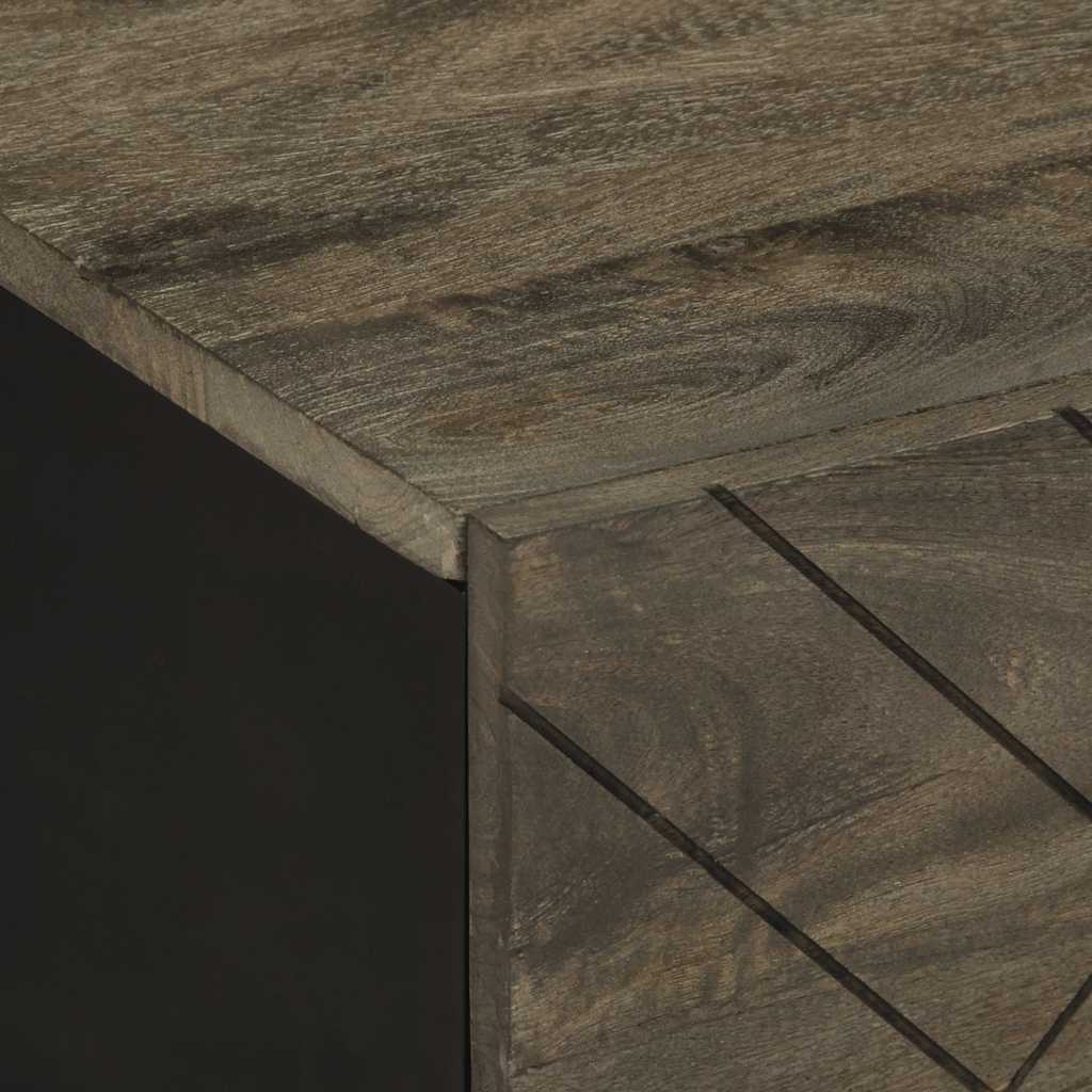 Table basse noir 80x50x40 cm bois massif de manguier - XIOS